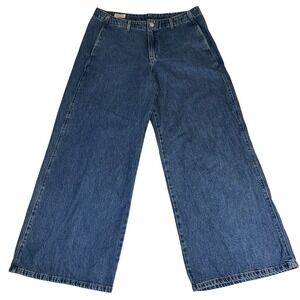 LEVI'S Premium Medium Wash XL Chino Mid‎ Rise Wide Leg Jeans Baggy Fit Size 31
